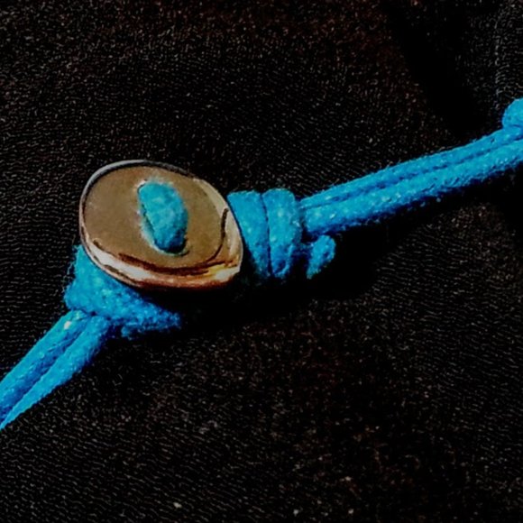 Ippolita sterling silver Blue Cord 7" Bracelet sterling button clasp - Picture 4 of 5